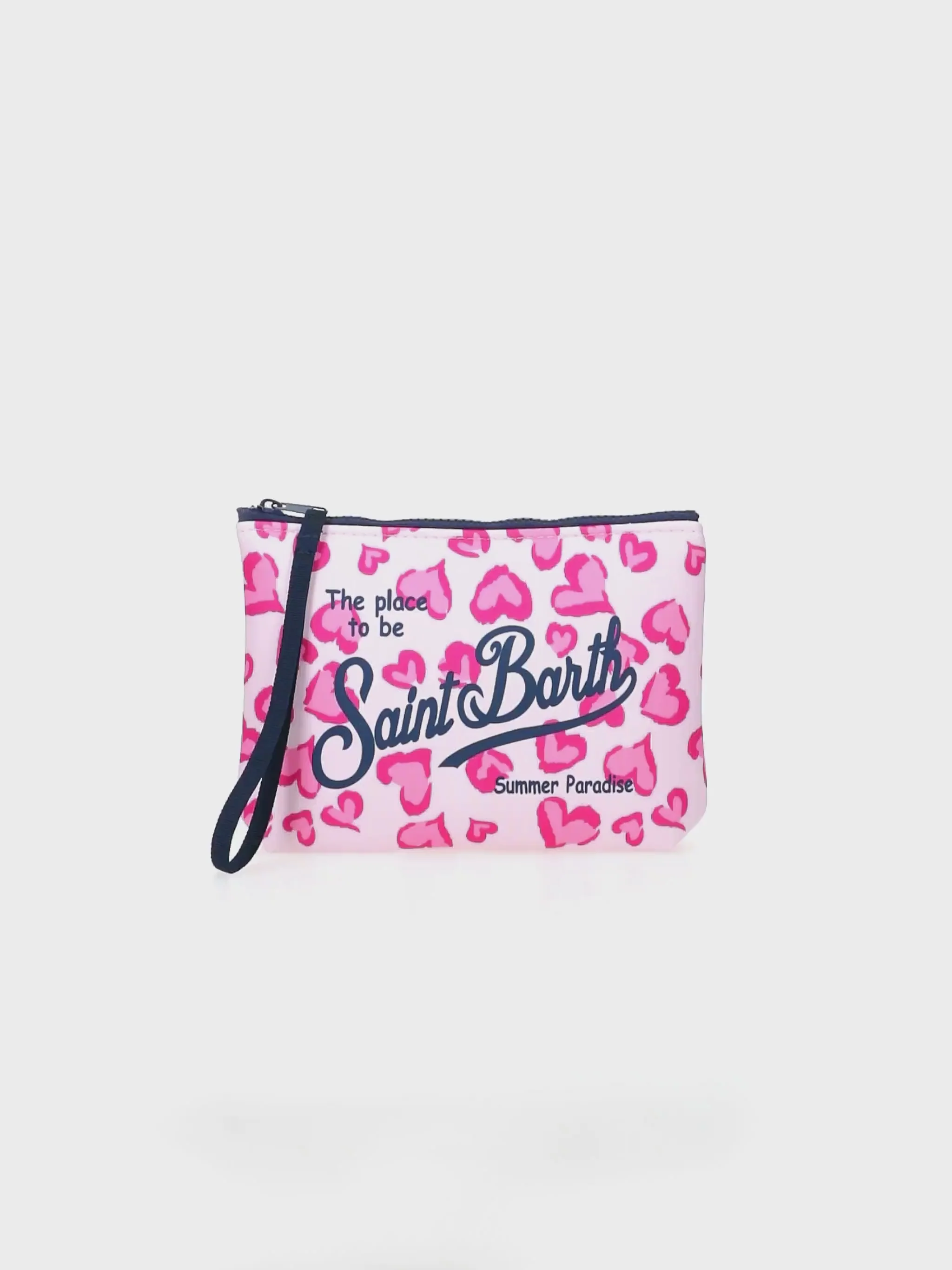Aline scuba-clutch med hjärtformat djurtryck