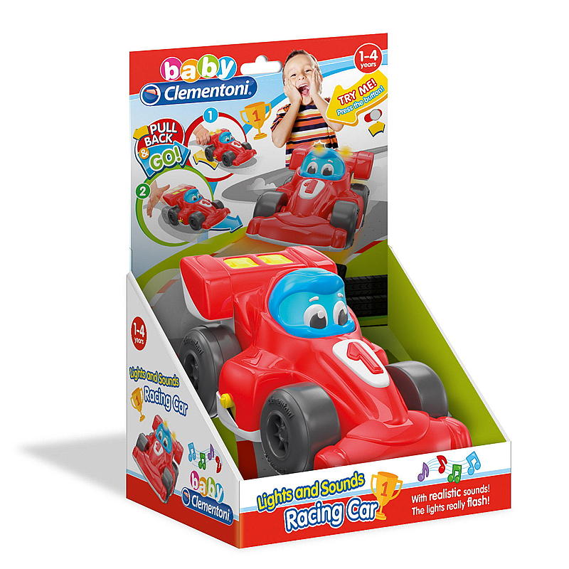 Voiture Clementoni F1 1-4 ans, à tirer vers l'arrière, Clementoni