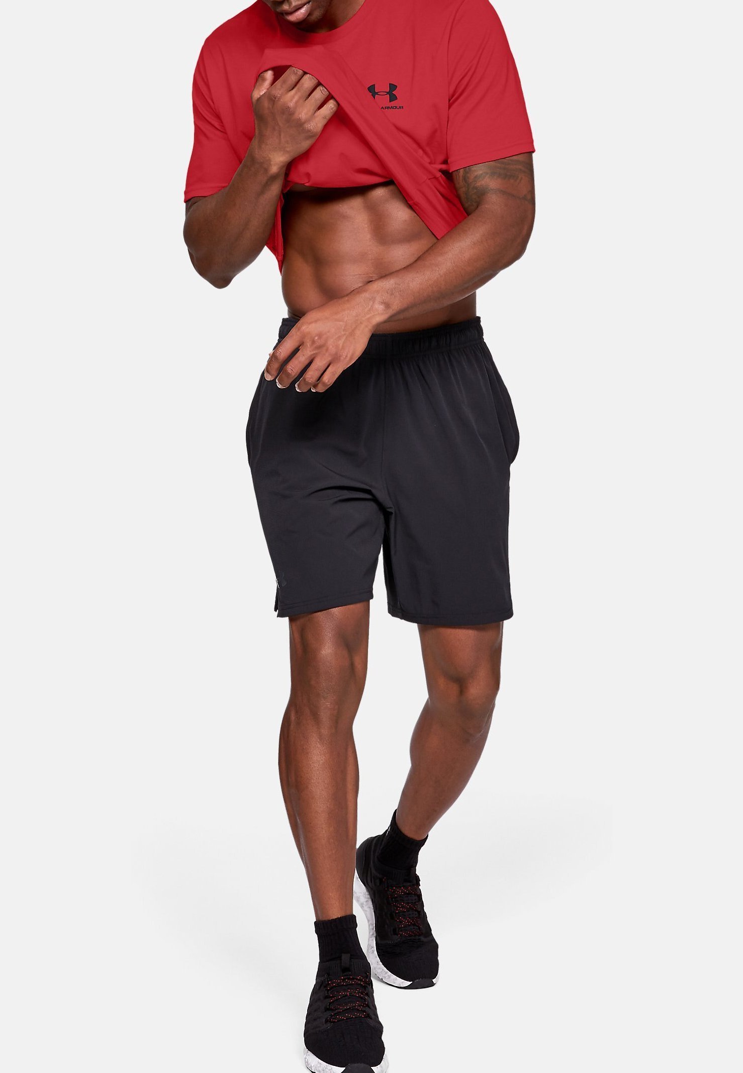 Under Armour logo op de linkerborst - T-shirt met print - rood
