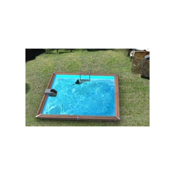 Piscina retangular de madeira WATERCLIP - Filtragem por areia - 5,20 x 5,20 x 1,47 m