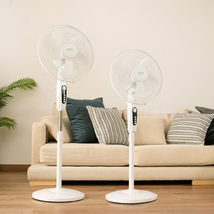 Cecotec - Ventilador de pedestal EnergySilence 515 MaxFlow blanco - 45 W, 30 cm de diámetro, 5 aspas, 3 velocidades