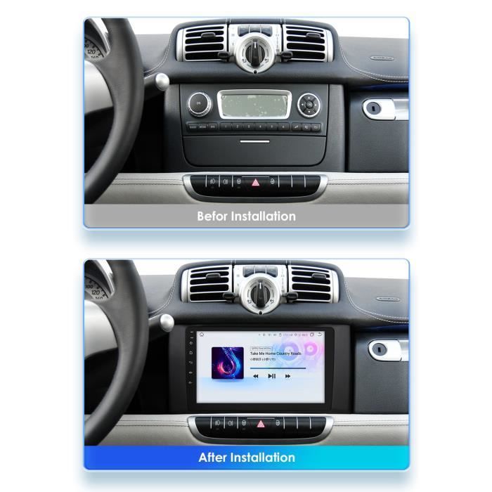 Reproductor multimedia Android para coche de 2+32 GB para Smart Fortwo 2011 2012 2013 2014 2015 con GPS, navegación, estéreo y unidad principal de audio para coche.