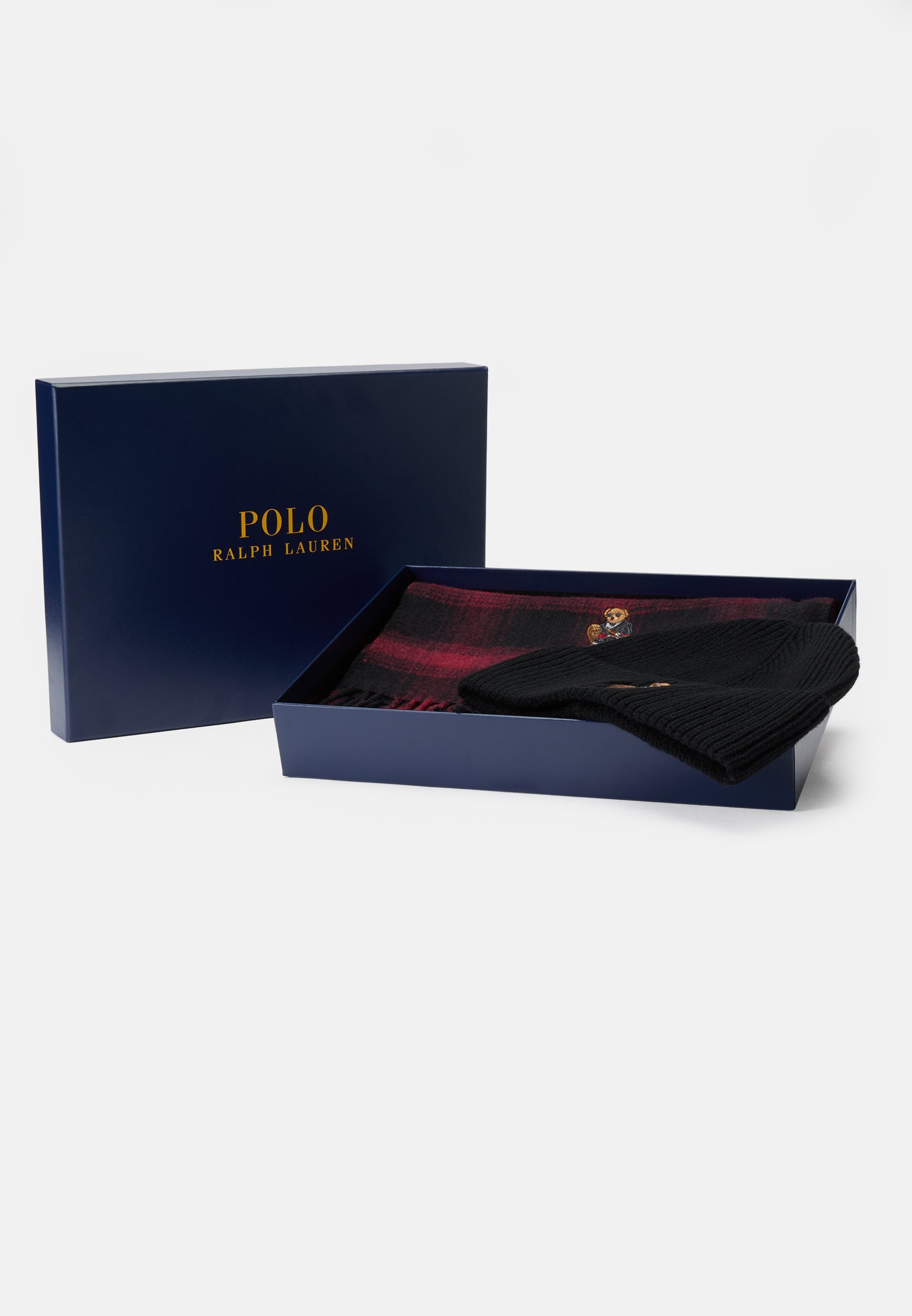 Ensemble unisexe Polo Ralph Lauren BOX - Écharpe - noir/rouge