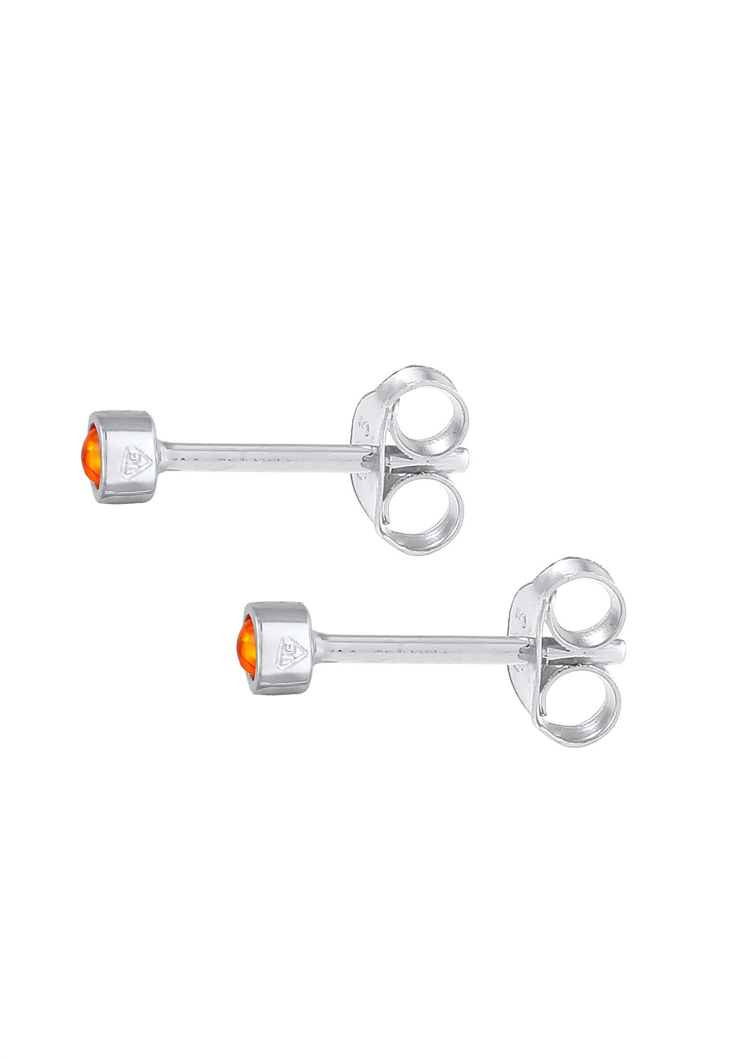 Elli Clous d'oreilles pour femmes Tendance estivale orange rond avec opale synthétique en argent sterling 925