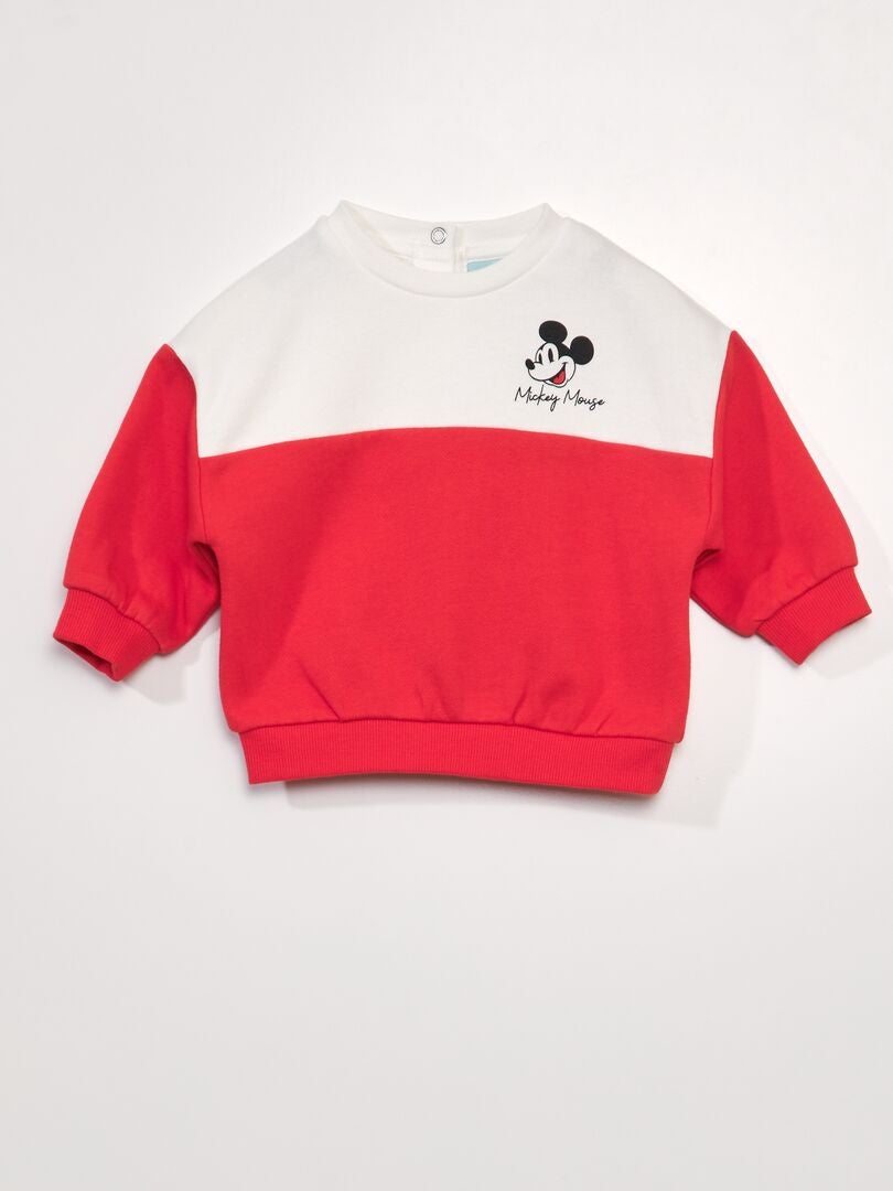 Moletom Mickey Mouse com Blocos de Cores - BRANCO