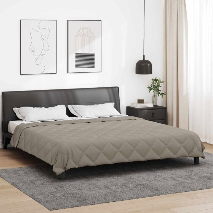 Edredón de verano VIDAXL de 200 x 200 cm, microfibra gris claro: ligero y transpirable.