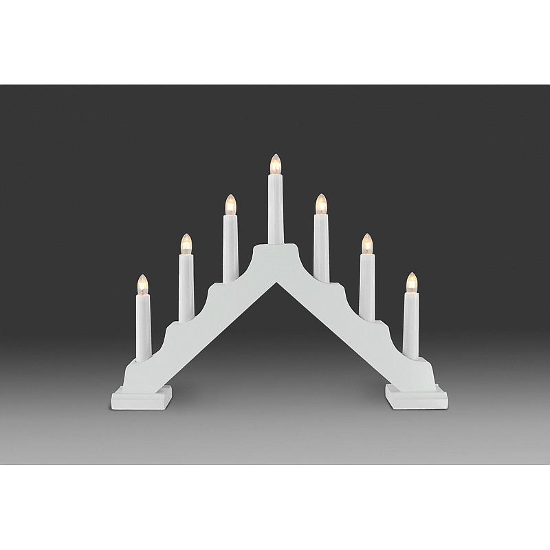 Adventkaars voor thuis, 7-armig, wit, Jotunheim