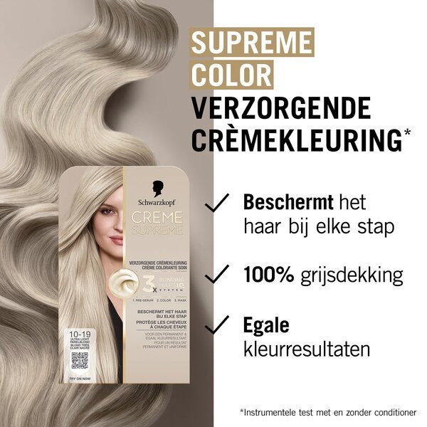 Schwarzkopf Creme Supreme 10-19 Ultra svijetla biserno plava njegujuća kremasta boja<br>182g
