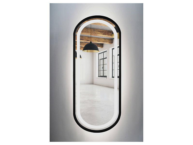 Lustro łazienkowe ścienne LED 35x100 cm bez włącznika czarne