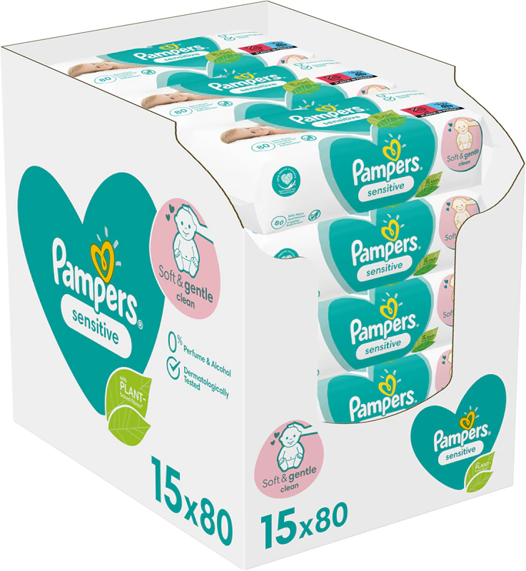 Lenços umedecidos Pampers Sensitive para pele sensível