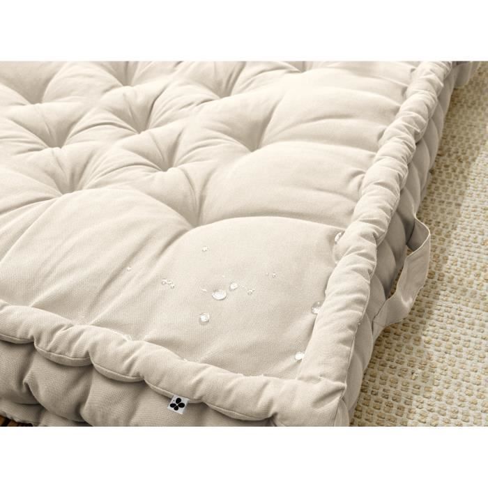 Futon 60 x 120 cm 100% water-repellent and anti-UV cotton KALA Greige color