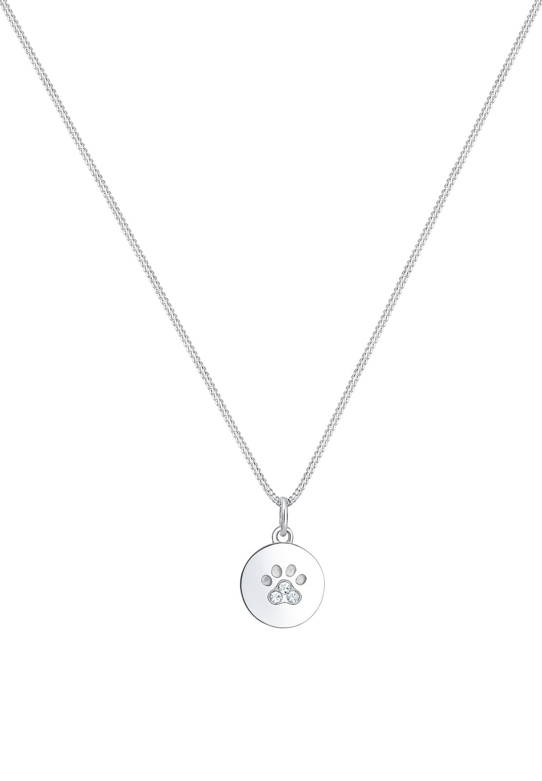 Elli Femmes plaquette patte chien chat avec cristaux en argent sterling 925