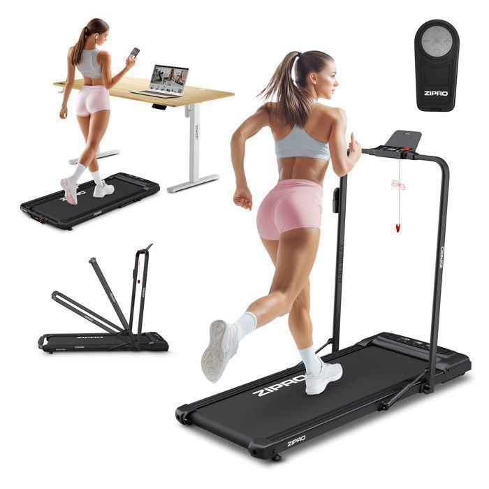 Tapis roulant ZIPRO Newlite | Bastone elettrico pieghevole 2 in 1 | Compatto da riporre sotto la scrivania | Connesso | con telecomando + BT 10 km/h