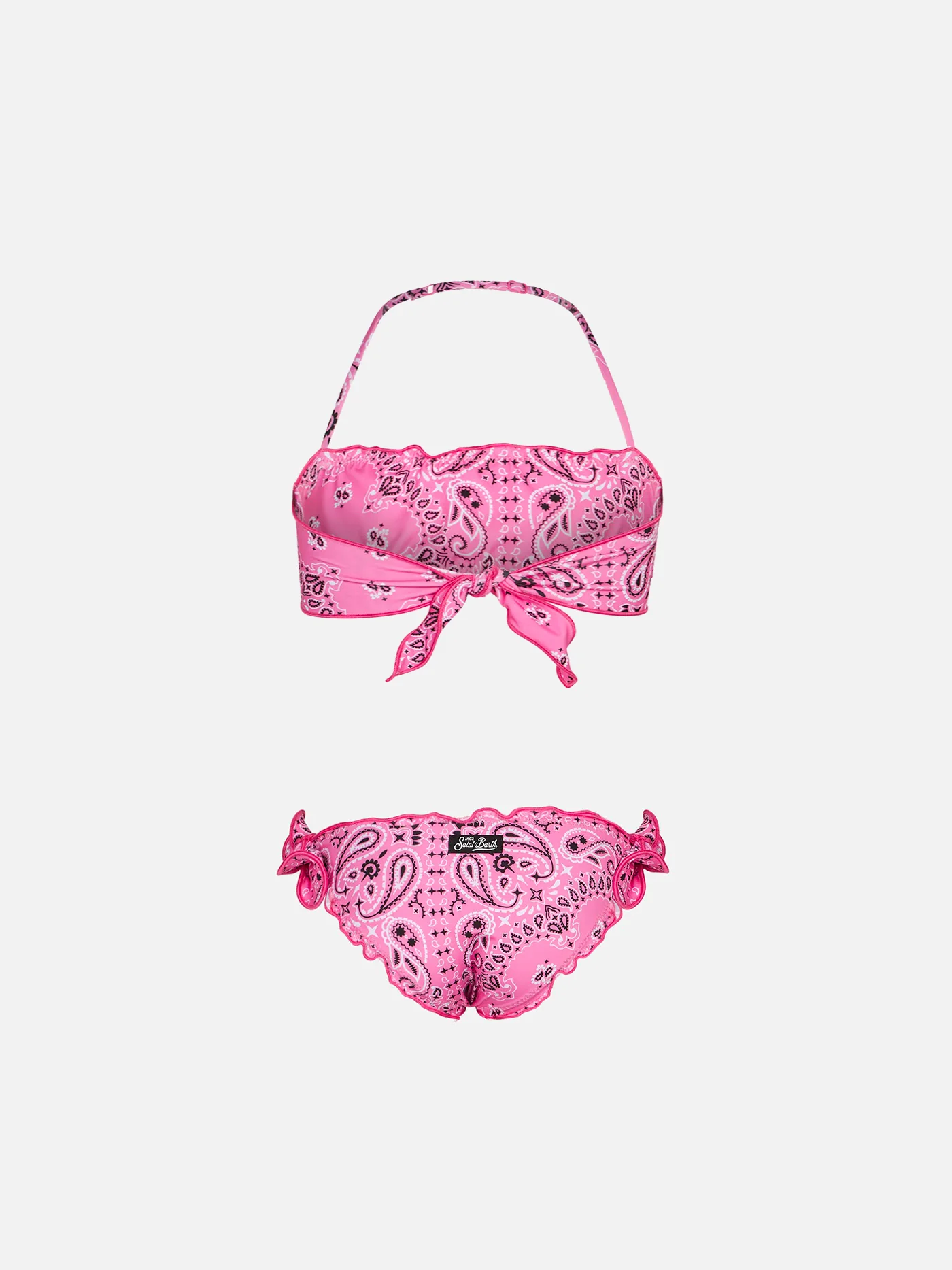 Bandeaubikini för flickor med rosa bandanatryck