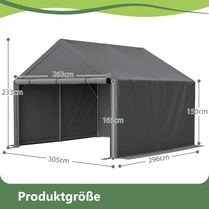 EVRYAE Wasserdichter Geräteschuppen für den Außenbereich mit Rolltor