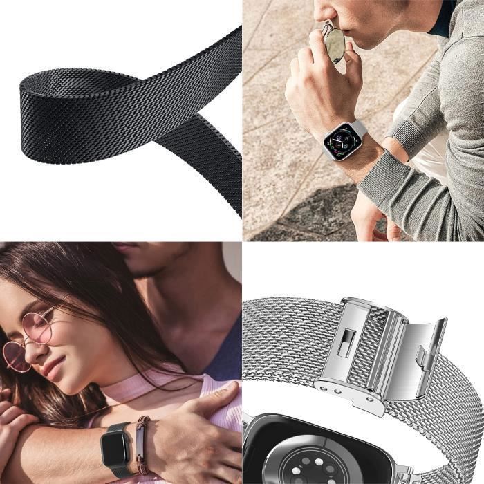 Metalen armband compatibel met Apple Watch Series 1 2 3 4 5 6 7 8 9 10 SE Ultra/Ultra2 (42 44 45 46 49 mm), roestvrijstalen band, 2 stuks