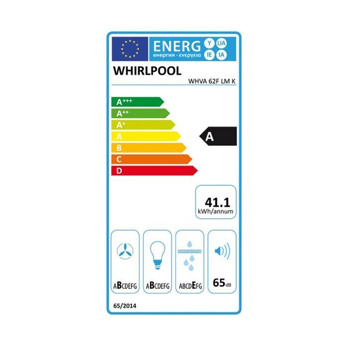 Campana extractora decorativa de pared Whirlpool WHVA62FLMK