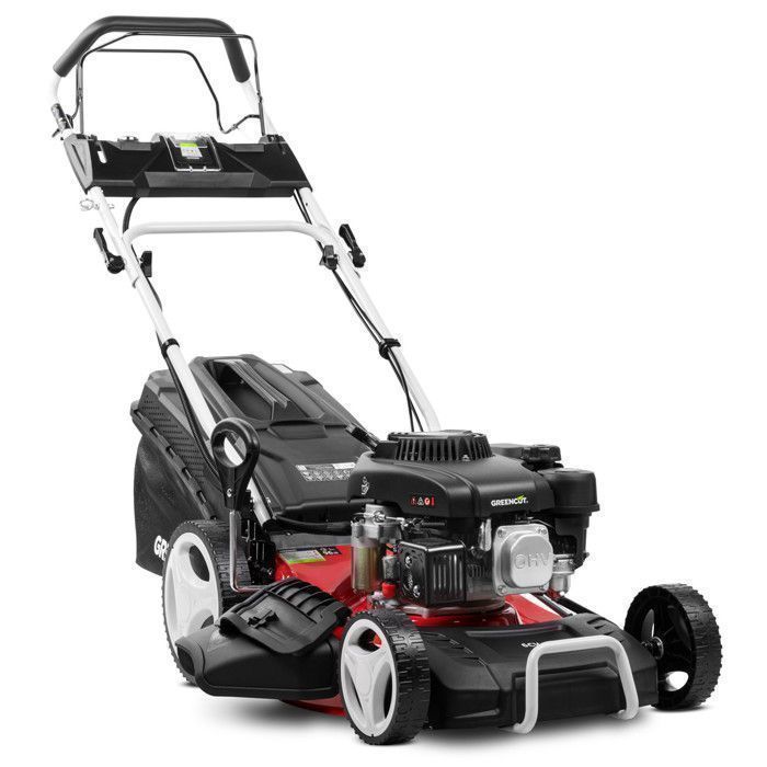 Greencut GLM770XE Petrol Lawnmower - 150cc 4hp - Self-Propelled - Electric Start - 46cm Cutting Width - 55L Grass Collector