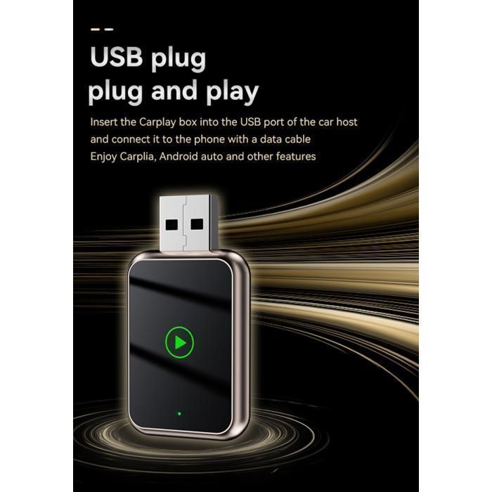 CarPlay Adapter / Car Radio / Car Audio - Wireless - Bluetooth 5.3 - USB Type-C - Plug and Play