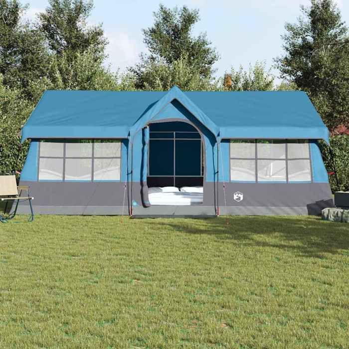 Tienda de campaña familiar con techo - vidaXL - 622x295x238 cm - Azul - Poliéster - Impermeable - Plegable - Portátil