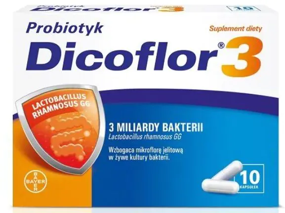 Dicoflor 3, Probiotyk dla dzieci od 3. roku życia i dorosłych, Kapsułki