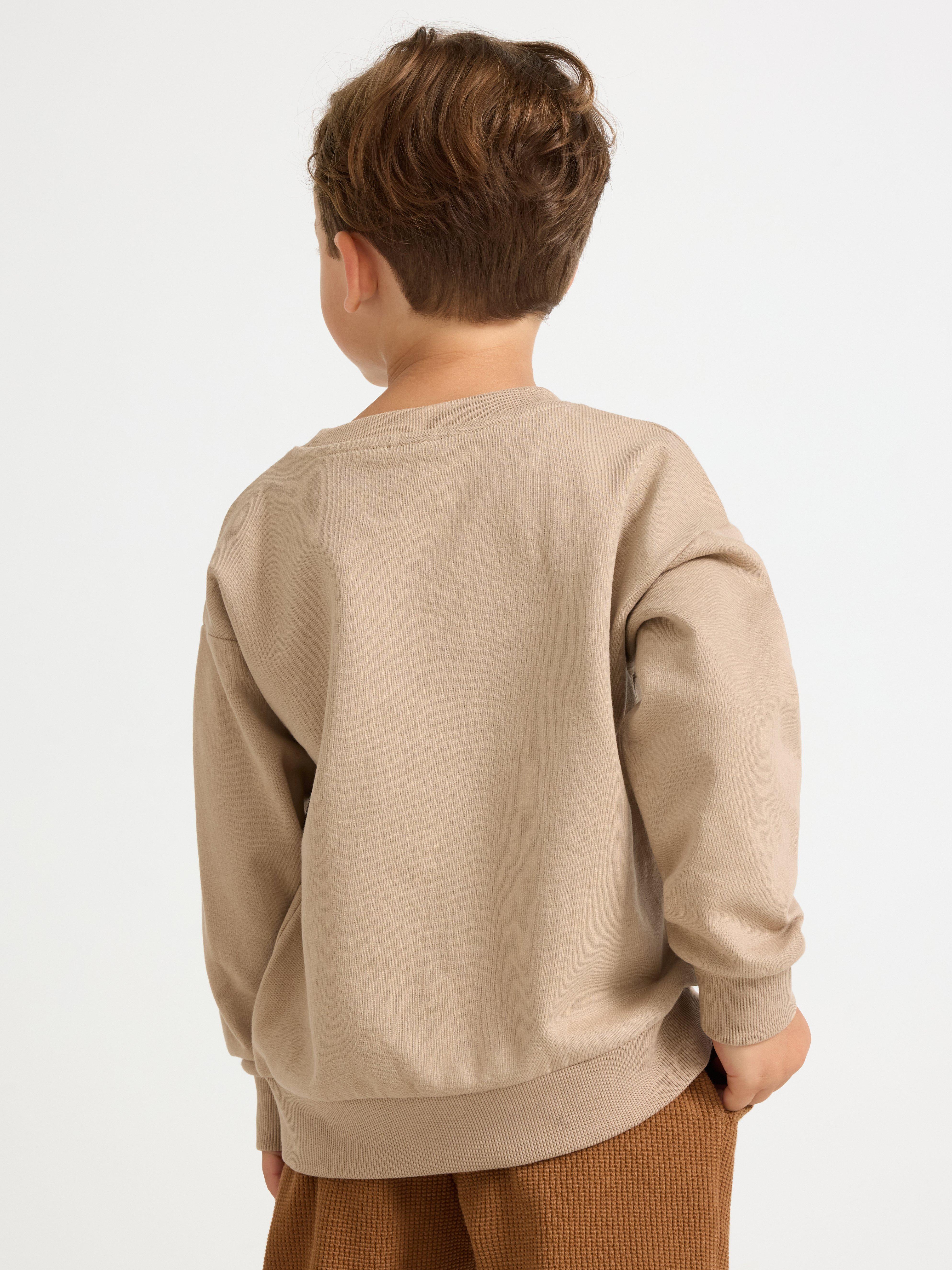 Genser med applikasjon Dusty Beige