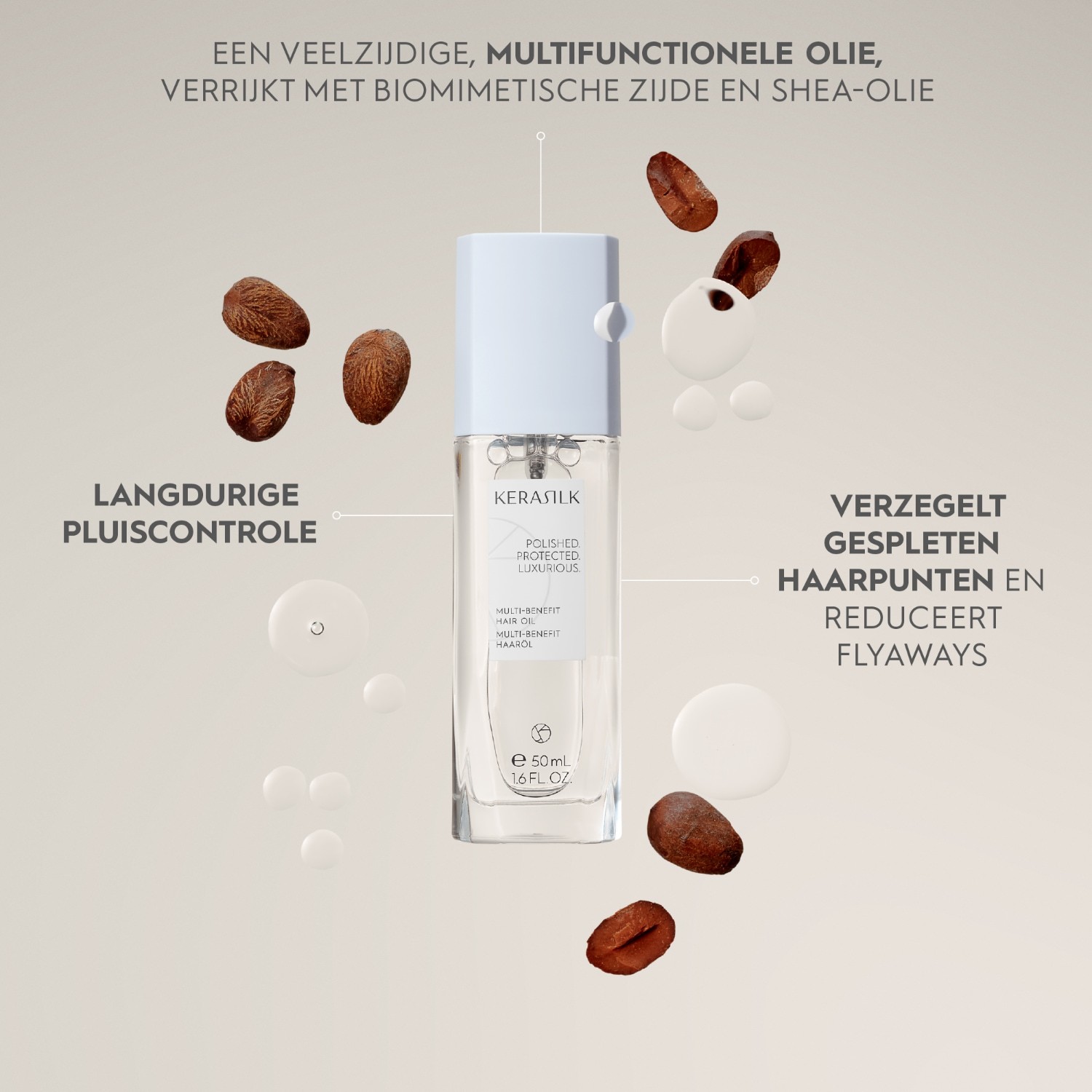 KERASILK plaukų aliejus – daugiafunkcis plaukų aliejus, 50 ml