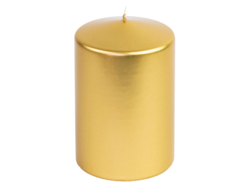 Świeca pieńkowa Metalik 15 cm złota