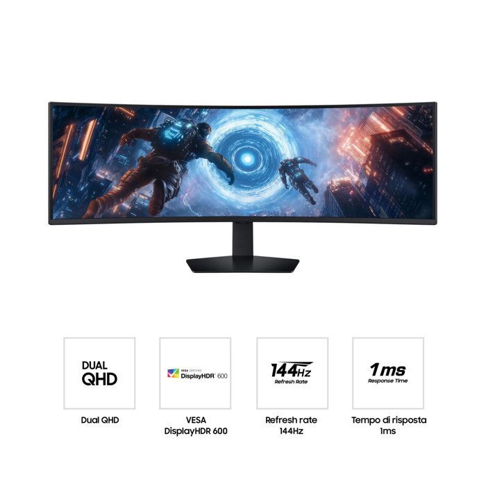 Schermo curvo - SAMSUNG - Odyssey G9 G91F - 49 pollici - 5120 x 1440 - Tempo di risposta 1 ms