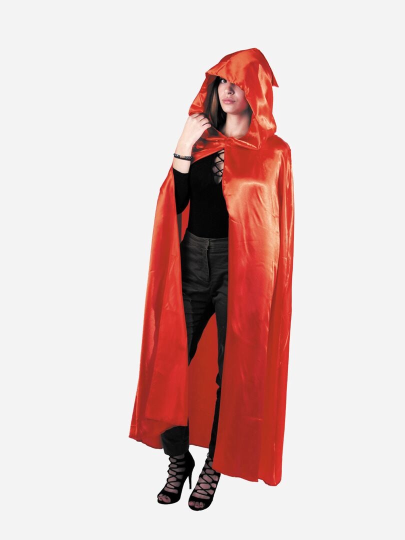 'Roodkapje' cape met satijnen effect - ROOD