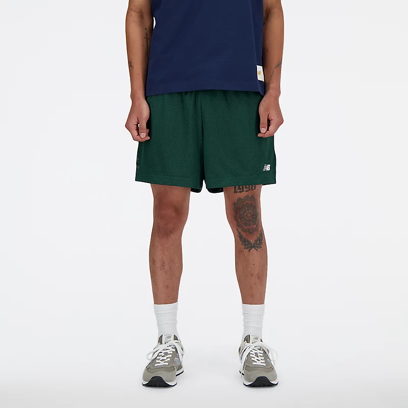 Męskie spodenki sportowe Essentials af siateczki 5 cali - NIGHTWATCH GREEN