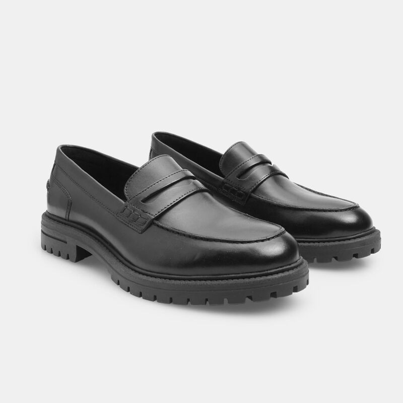 BATA Mokasyny męskie skórzane z podeszwą gąsienicową