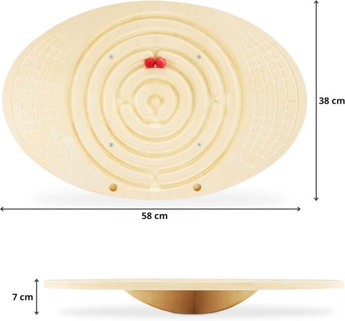 Jouet à Bascule en bois- Planche d'équilibre en bois avec labyrinthe et boules - balance Montessori rocker- Motricité- Max 80 KG