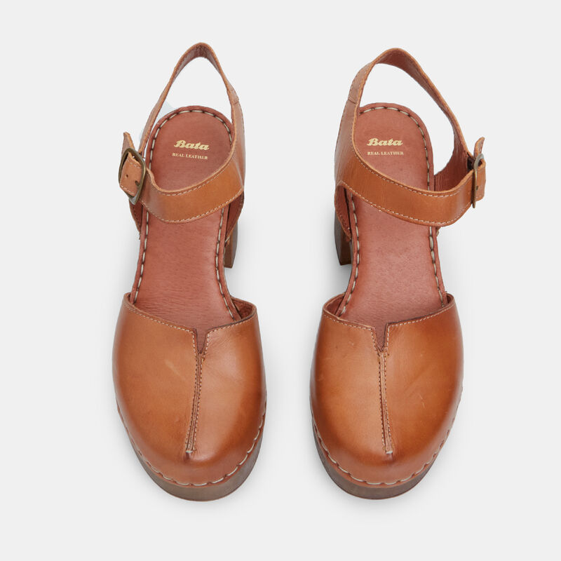 BATA Damsandaler i Läder med 9 cm Klack och Platå