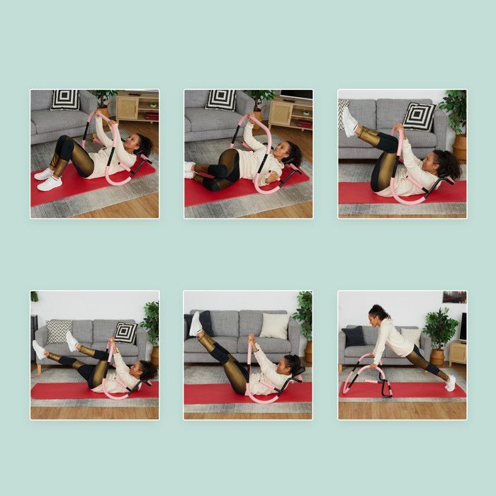 Entrenador abdominal Relaxdays, para entrenamientos efectivos en casa, Alto x Ancho x Profundidad: 68,5 x 69 x 65 cm, rosa y negro