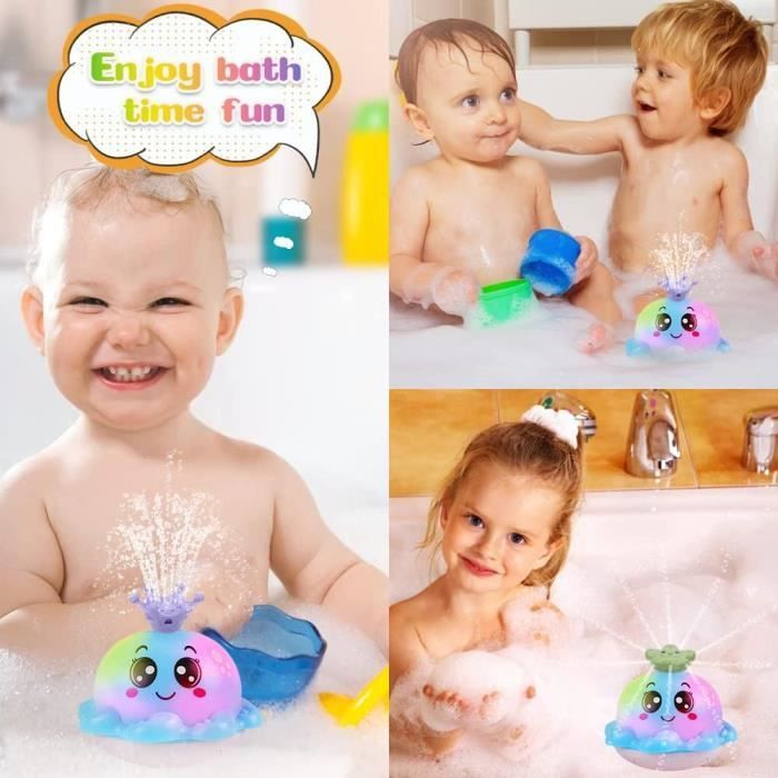 Juguete de baño para bebés de 1, 2 y 3 años, juguetes de baño para niños, juegos de baño, juguete de baño para bebés, pulpo LED de inducción automática [n531]