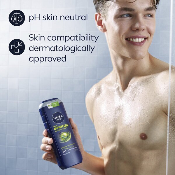NIVEA Men Energy 24H Fresh Effect 3-у-1 гел за туширање<br>250ml - Нормална кожа