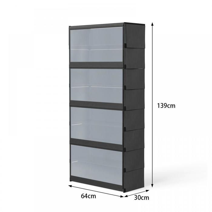 MILIEUVRIENDELIJKE OPBERGKAST - YQINGMAOY - ESTHETISCH - GROTE CAPACITEIT - 64*30*139 CM - ZWART