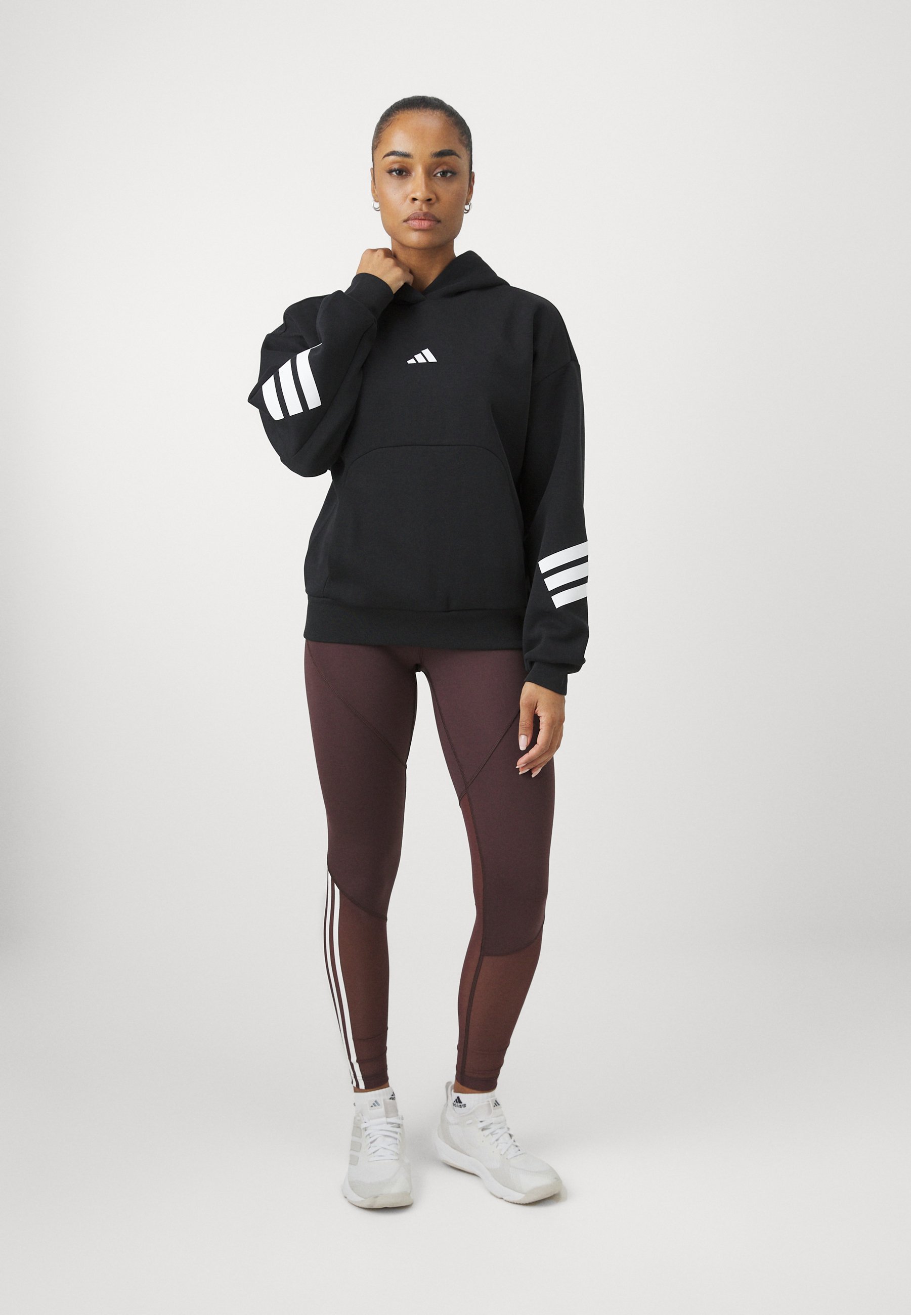 adidas Sportswear FUTURE ICON 3-STREIFEN - Hoodie - schwarz