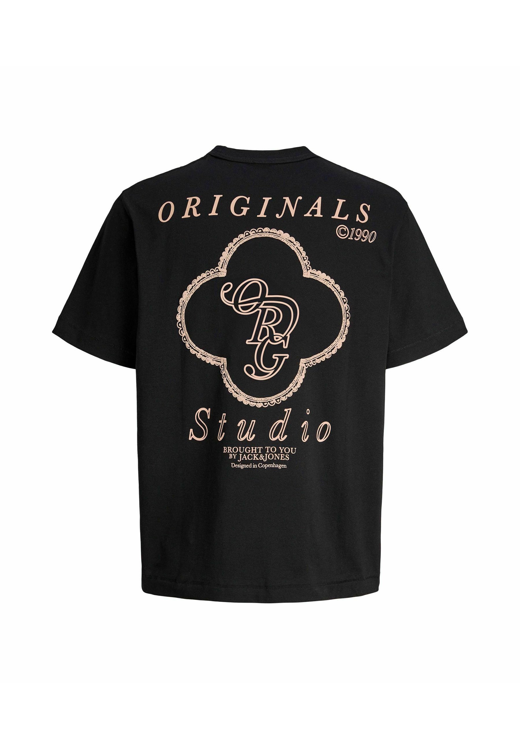 Jack & Jones PLUS SIZE - T-shirt met print - zwart
