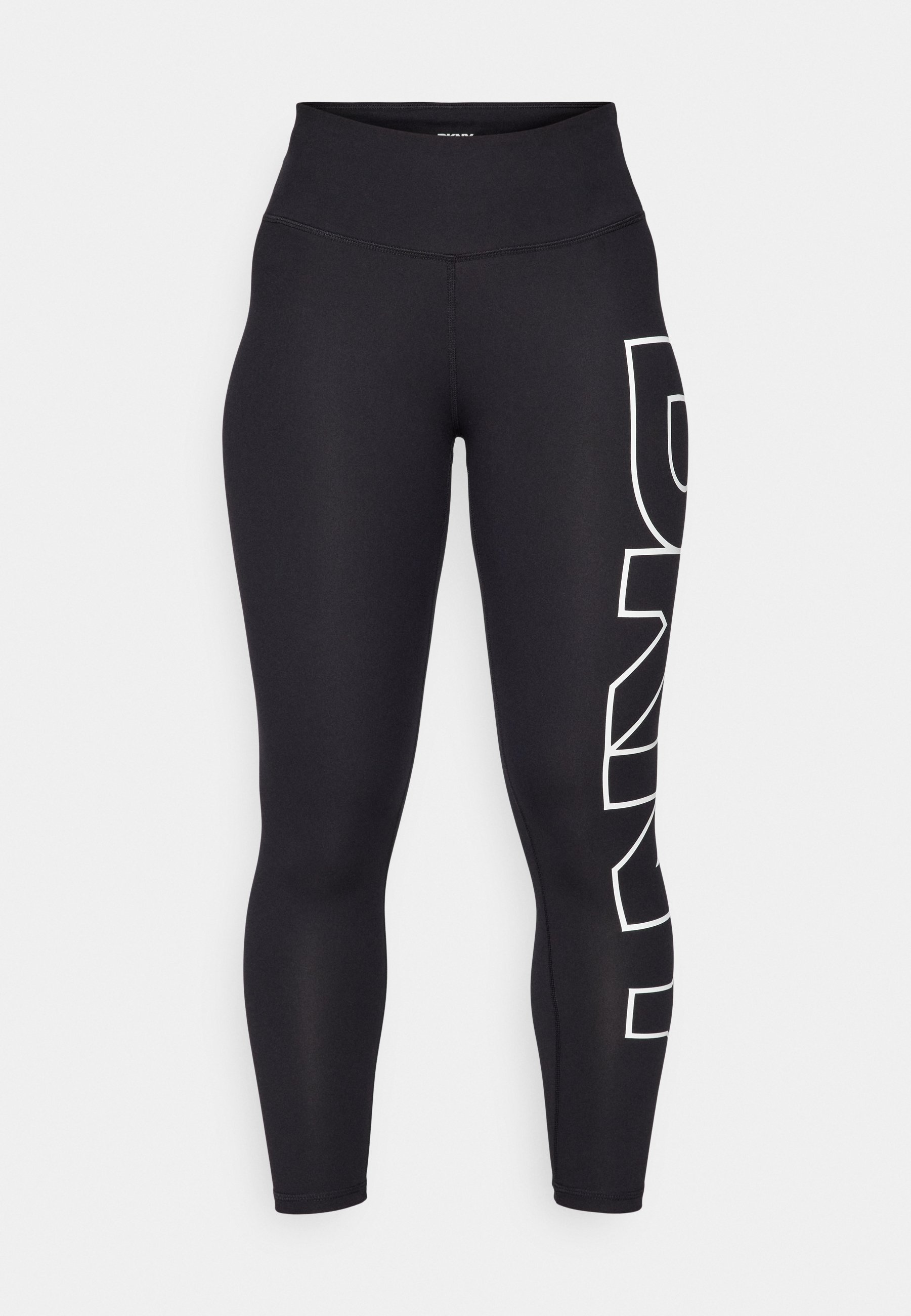 DKNY High Waist 7/8 Balance Compression Leggings met opvallend logo - zwart/wit