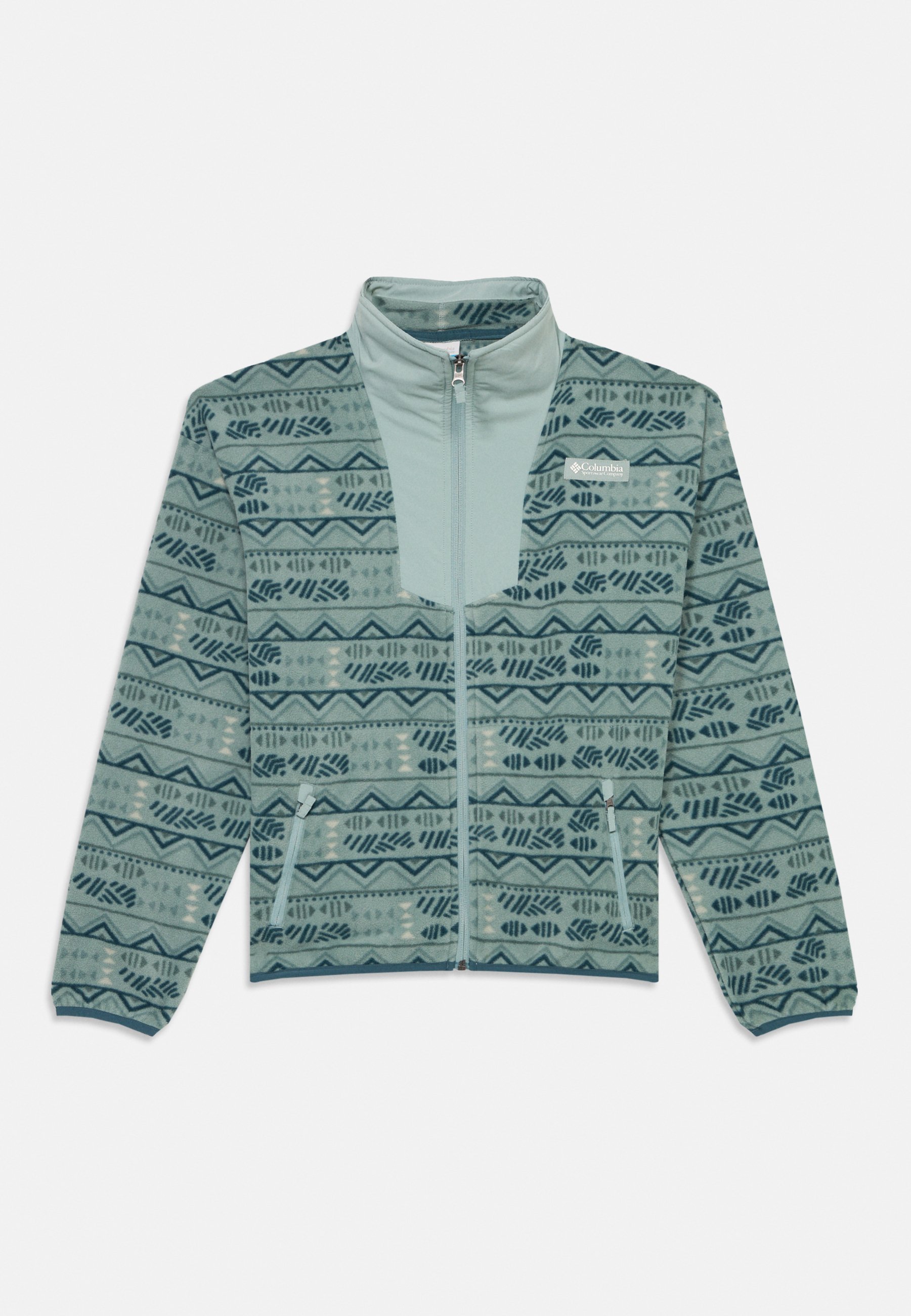 Veste polaire unisexe imprimée Columbia SEQUOIA GROVE à fermeture éclair intégrale - Bleu horizons froissés