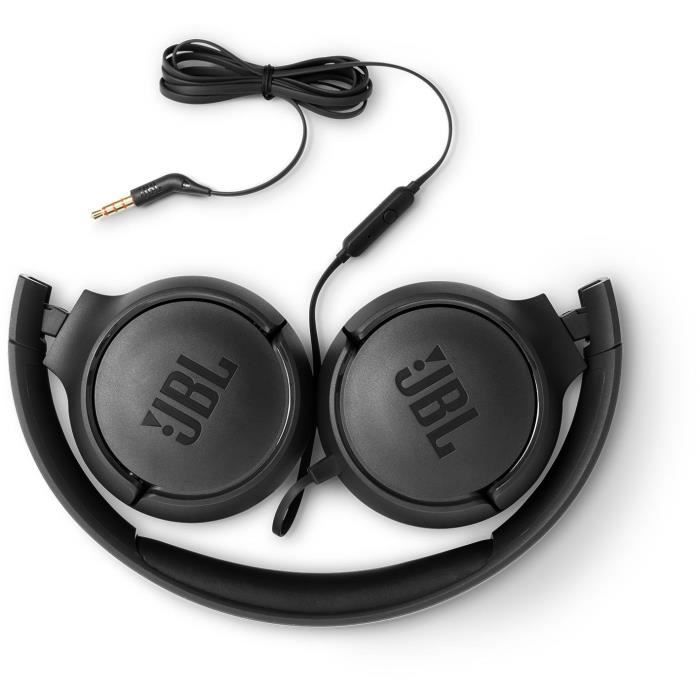 Casque filaire JBL Tune 500 - Son Pure Bass - Conception légère et et pliable - Noir