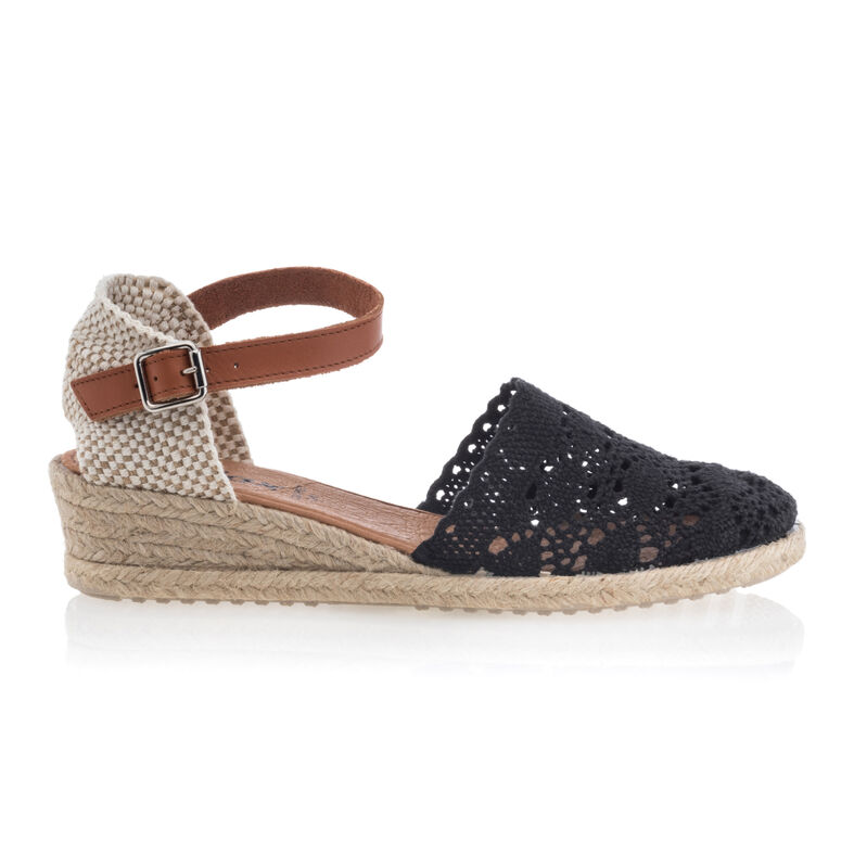 Schwarze Espadrilles für Damen mit Seilsohlen