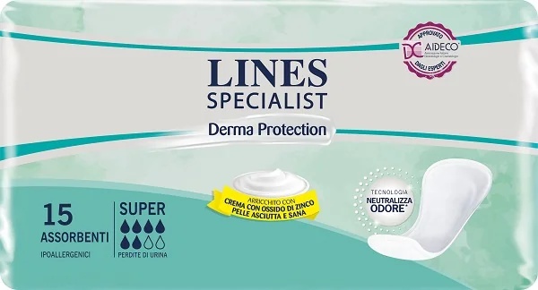 LINES Lines Specialist Derma Anatomici Super 15 unidades Compresas absorbentes para la incontinencia urinaria
