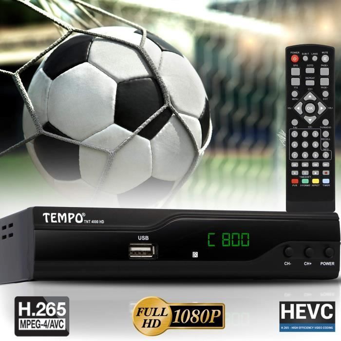 Tempo 4000 Terrestrial TNT Decoder - DVB T2 / HDMI Full HD / TV Receiver / USB / TNT Decoder / DVB-T2 / H.265 HEVC / PVR / TNT