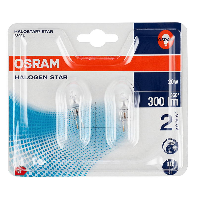 Osram Halogenlampa 375 lm 2-pack G4