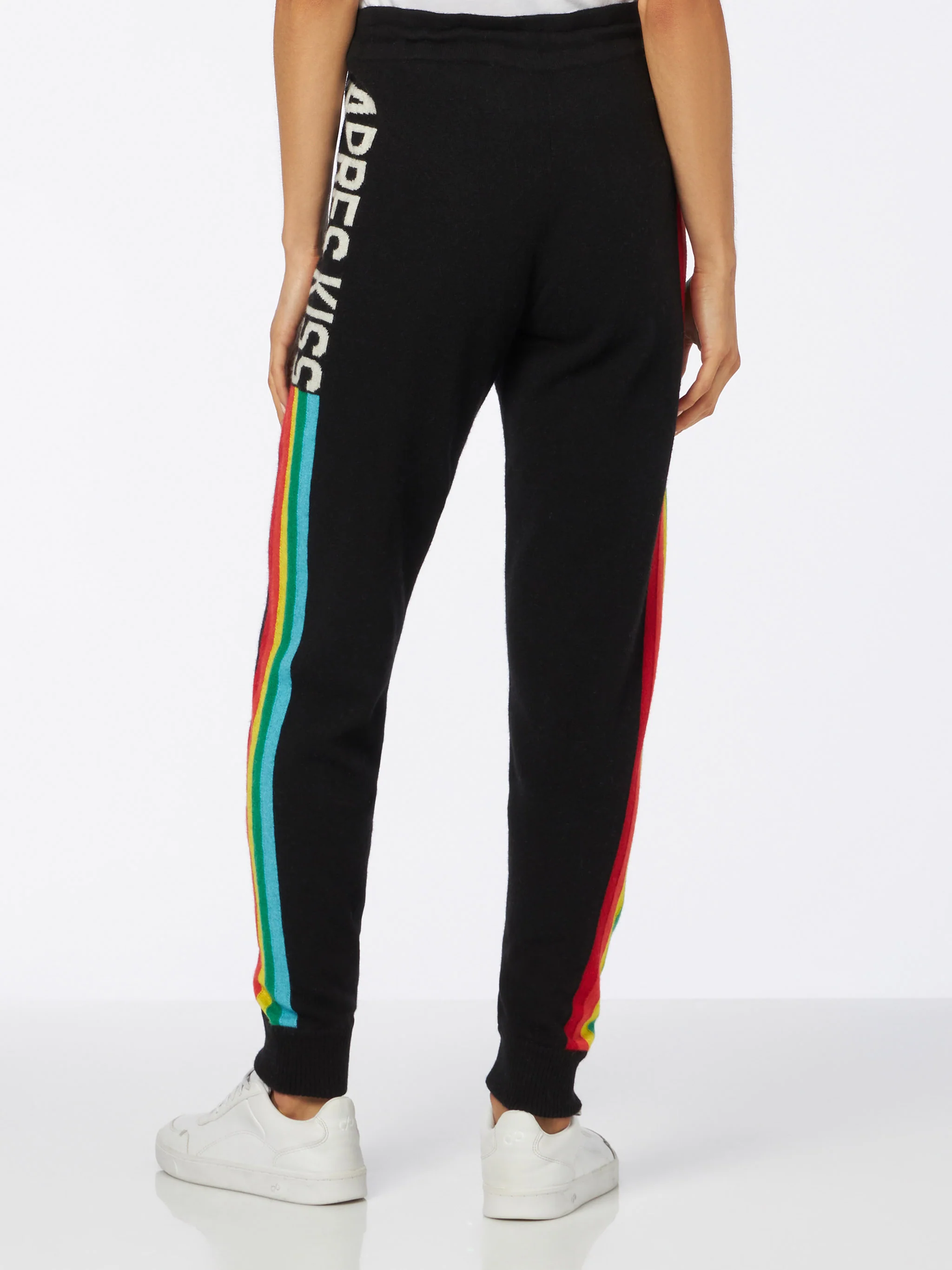 Pantalones deportivos de punto con detalles de arcoíris.