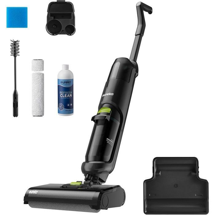EUREKA NEW400 - Aspirateur Laveur sans Fil pour Sols Durs - Autonettoyant - Aspirateur Laveur Eau et Poussière - Longue Autonomie