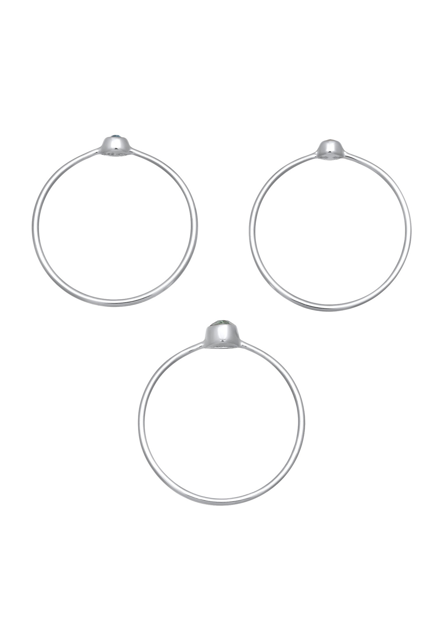 Elli Femmes Pile Set Basique avec cristaux Bleu en Argent Sterling 925